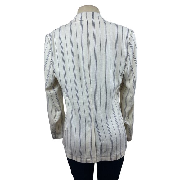 Chaps Women’s White Striped Notched Lapel Blazer Sz 12 - NWT - Picture 4 of 8